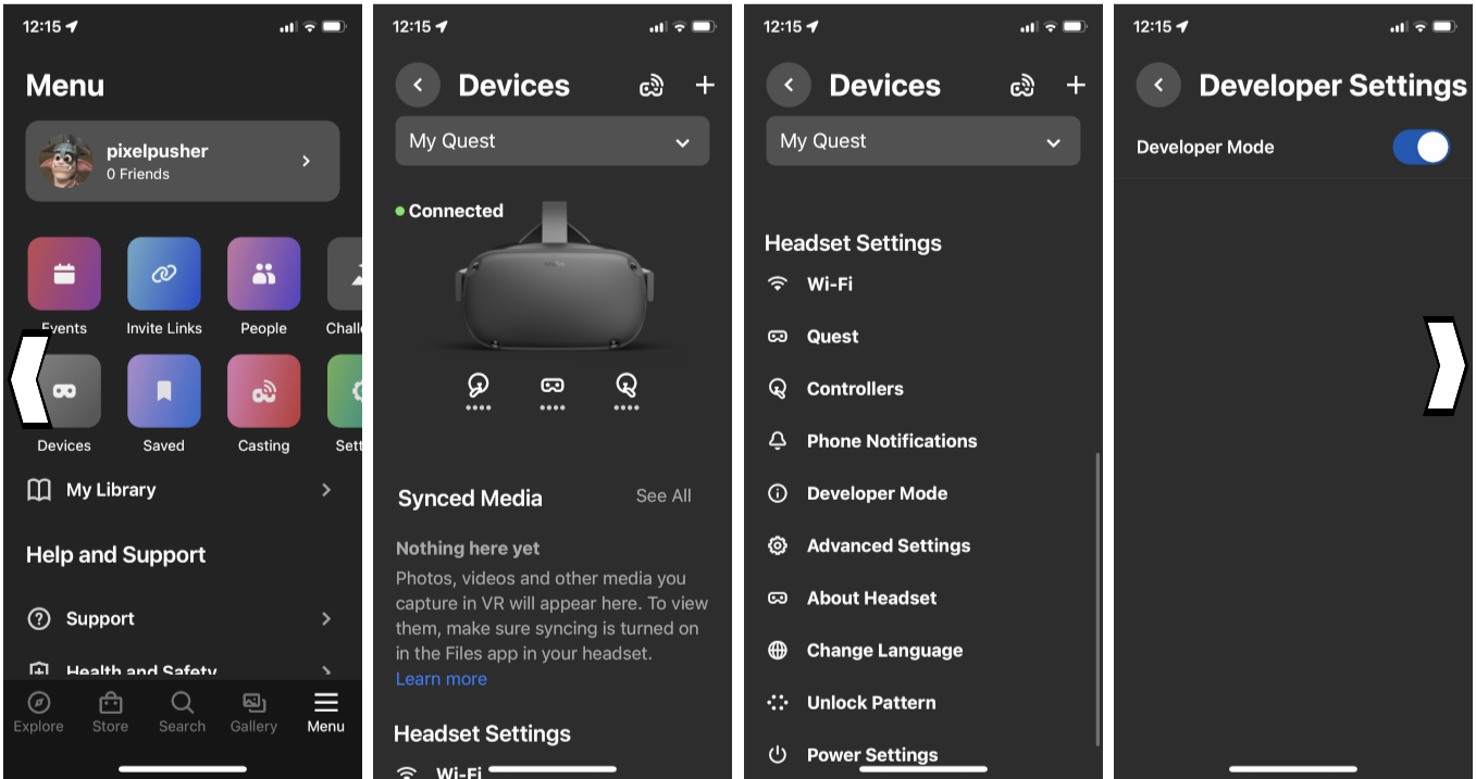 Enable Developer Mode on Oculus Devices